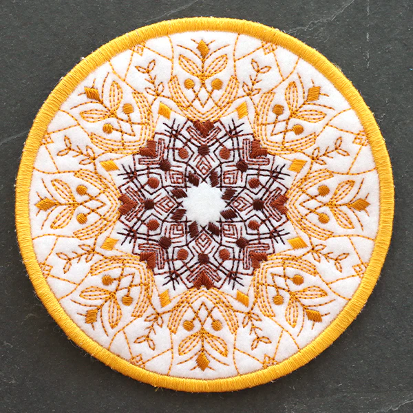 Sunflower Kaleidoscope Coaster (In-the-Hoop) - Image 7