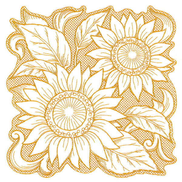 Sunflowers in Autumn Square (Trapunto) - Image 13