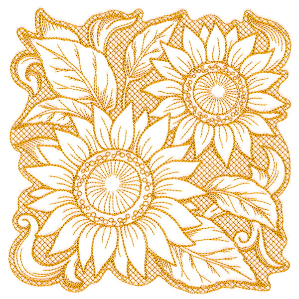 Sunflowers in Autumn Square (Trapunto) - Image 7