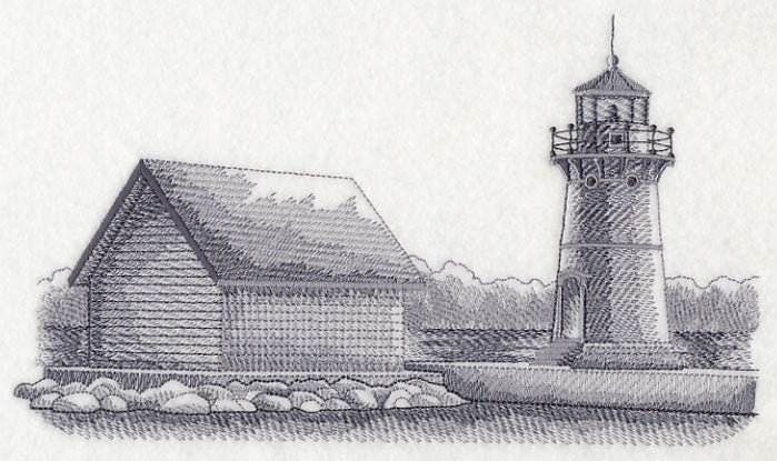 Sunken Rock Lighthouse Sketch (New York) - Image 2