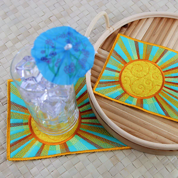 Sunshine & Stitches Mug Rug (In-the-Hoop) - Image 4