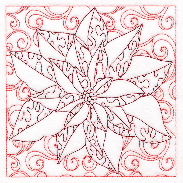 Surrounded by Swirls of Magic Christmas Poinsettia Quilting (Double Run) - Image 2