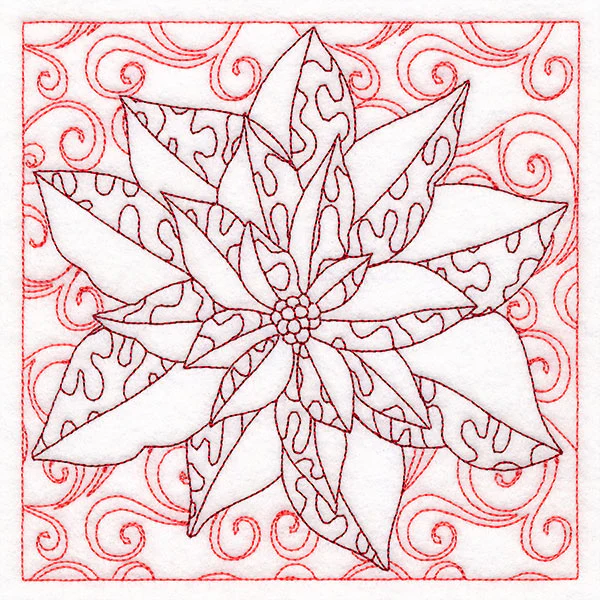 Surrounded by Swirls of Magic Christmas Poinsettia Quilting (Double Run) - Image 3