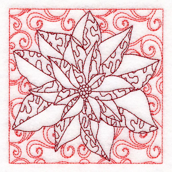 Surrounded by Swirls of Magic Christmas Poinsettia Quilting (Double Run) - Image 5