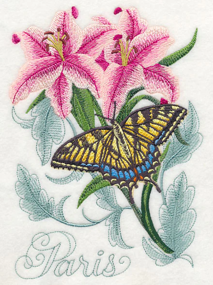 Swallowtail Butterfly and Lilies - Image 2