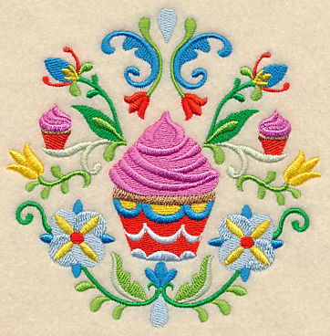 Swedish Folk Art - Cupcakes - Image 4