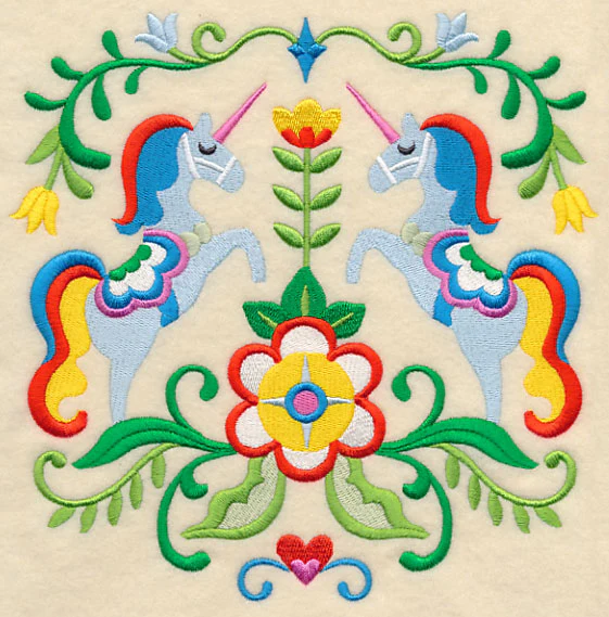 Swedish Folk Art - Unicorns - Image 6