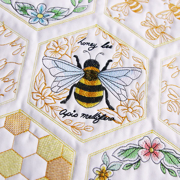 Sweet As Can Bee Quilt Hexagon 2 - Image 6