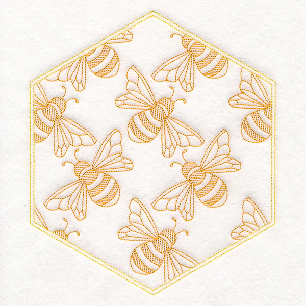 Sweet As Can Bee Quilt Hexagon 4 - Image 4