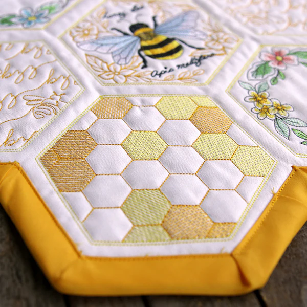 Sweet As Can Bee Quilt Hexagon 5 - Image 4