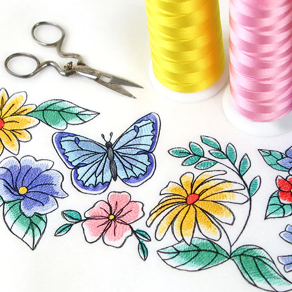 Sweet Butterfly and Blooms Border - Image 2