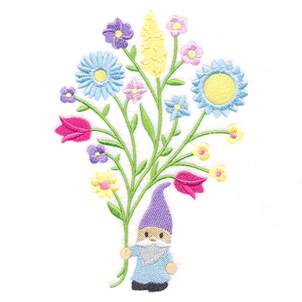 Sweet Garden Gnome with Blooms - Image 4