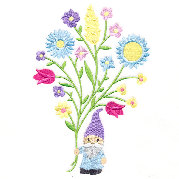 Sweet Garden Gnome with Blooms - Image 5