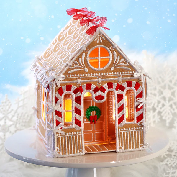 Sweet Gingerbread House in 3D (In-the-Hoop)