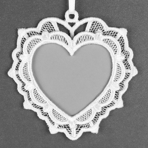 Sweet Moments Heart Frame Ornament (Lace) - Image 2