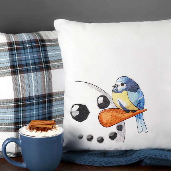 Sweet Peeking Snowman with Blue Tit - Image 6