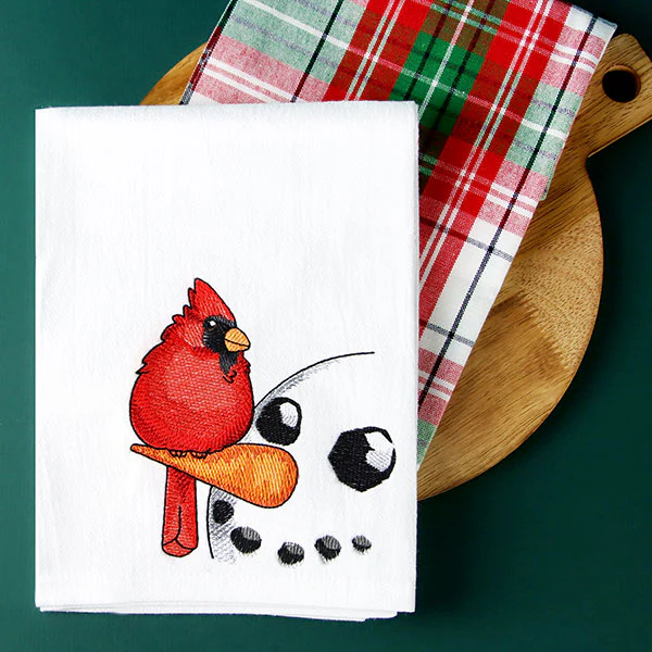 Sweet Peeking Snowman with Cardinal - Image 10