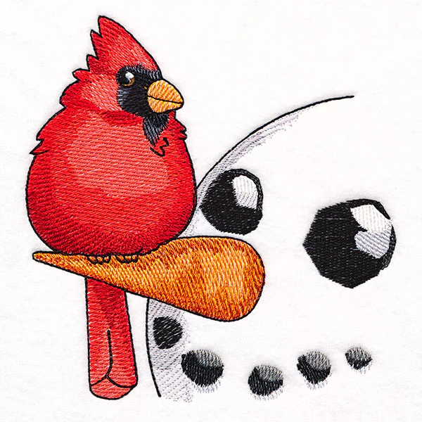 Sweet Peeking Snowman with Cardinal - Image 4