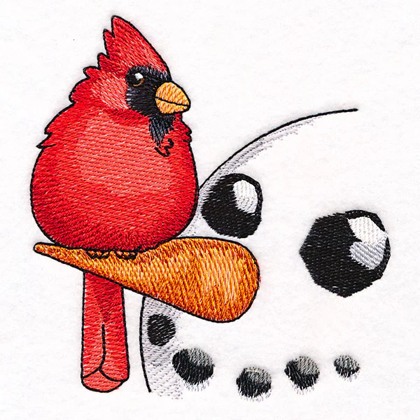 Sweet Peeking Snowman with Cardinal - Image 7