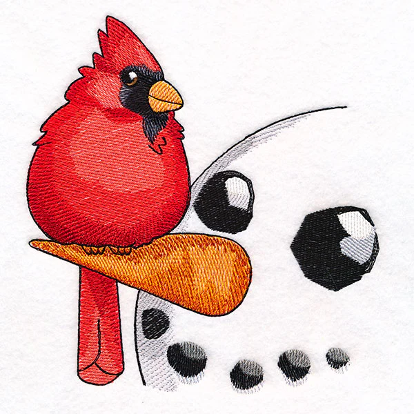 Sweet Peeking Snowman with Cardinal - Image 8