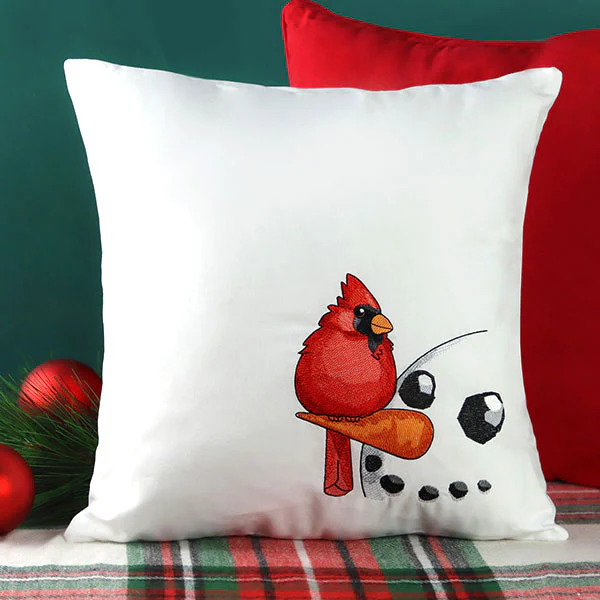 Sweet Peeking Snowman with Cardinal - Image 9