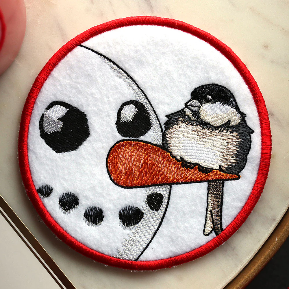 Sweet Peeking Snowman with Chickadee Coaster (In-the-Hoop) - Image 4