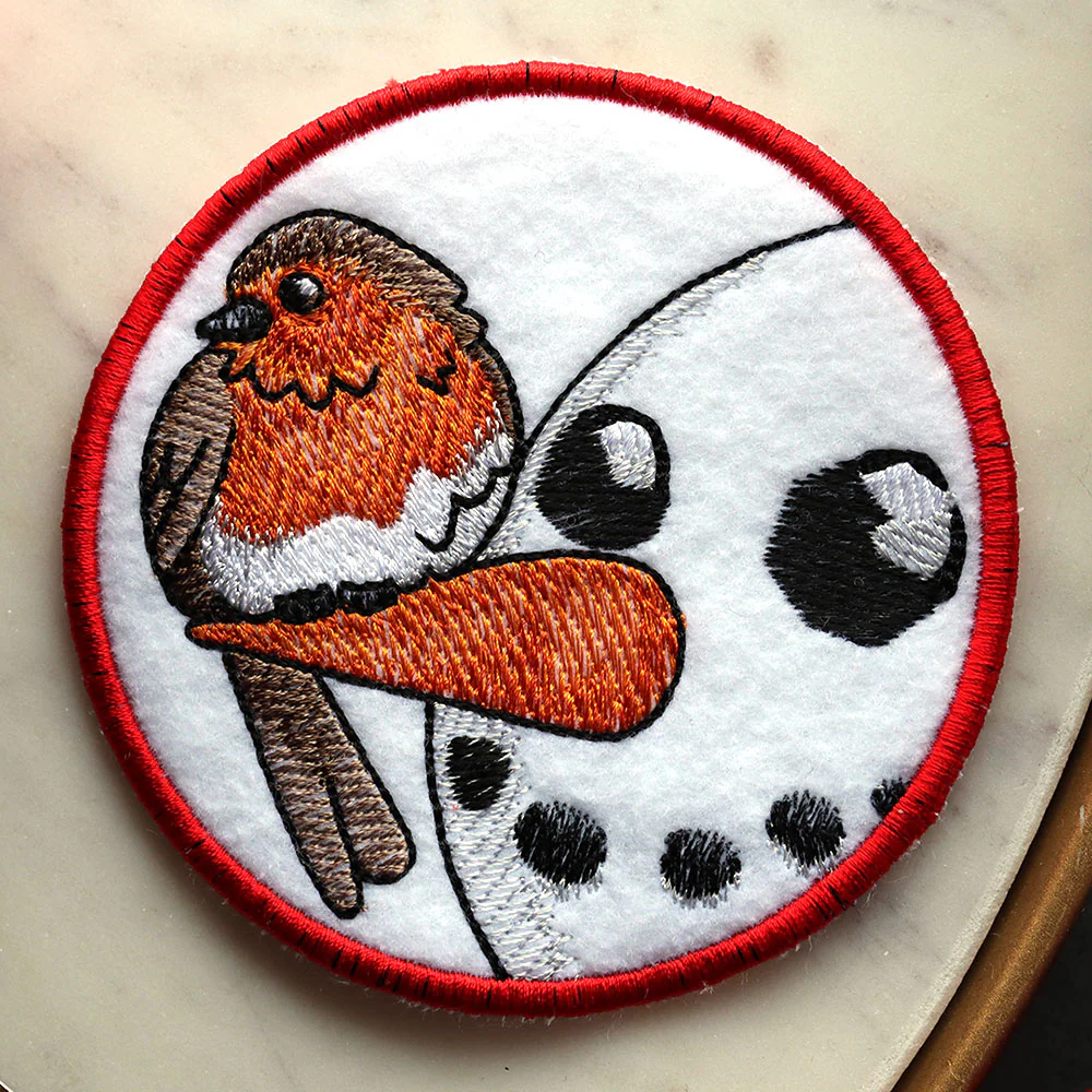 Sweet Peeking Snowman with European Robin Coaster (In-the-Hoop) - Image 2