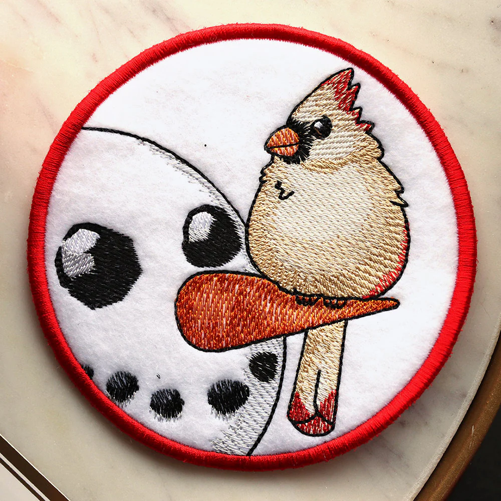 Sweet Peeking Snowman with Female Cardinal Coaster (In-the-Hoop) - Image 4