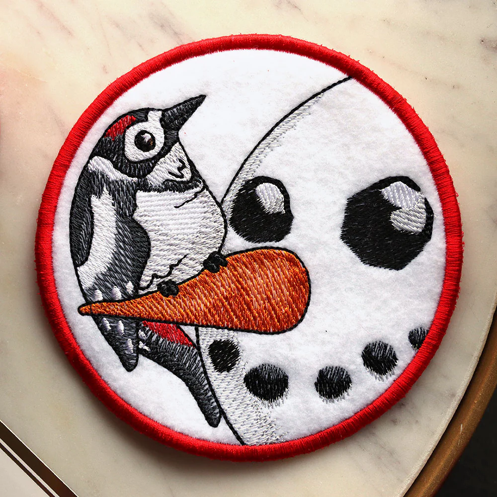 Sweet Peeking Snowman with Woodpecker Coaster (In-the-Hoop) - Image 3