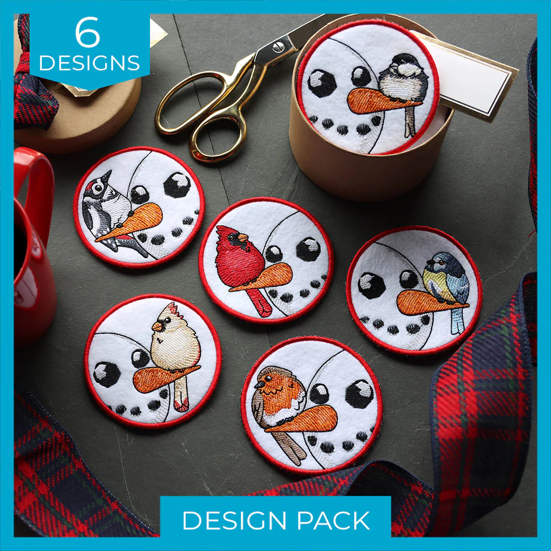 Sweet Peeking Snowmen Coasters (In-the-Hoop) Design Pack - Image 5