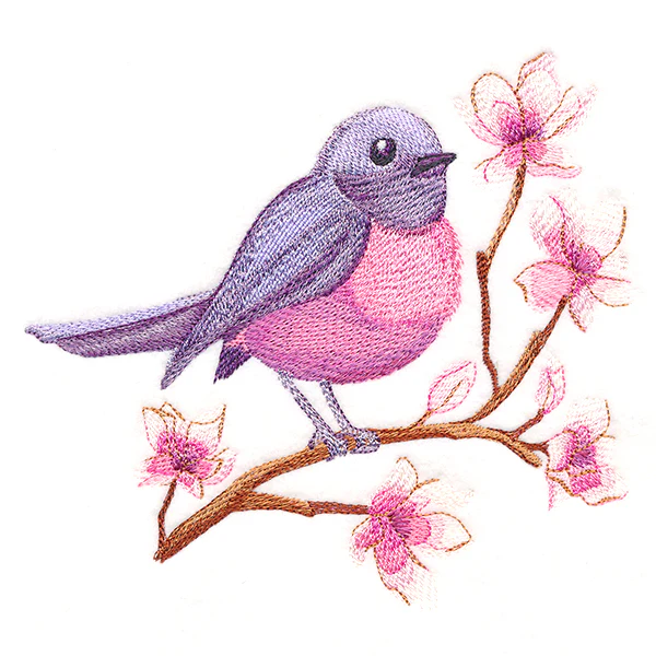Sweet Pink Robin in Watercolor - Image 2