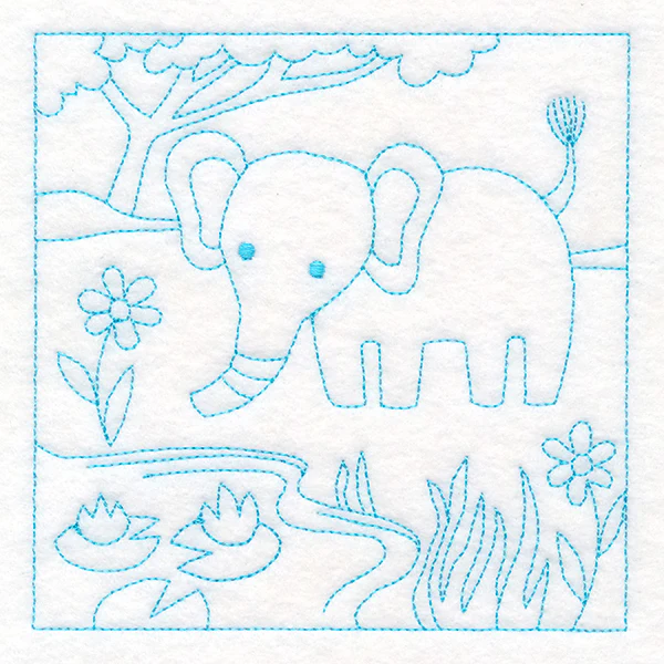 Sweet Safari Elephant Quilting Square (Double Run) - Image 4