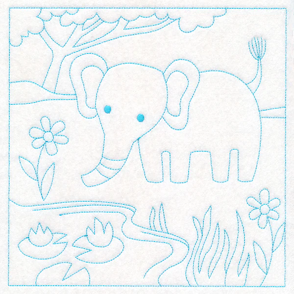 Sweet Safari Elephant Quilting Square (Double Run) - Image 6