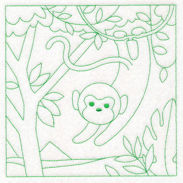 Sweet Safari Monkey Quilting Square (Double Run) - Image 2