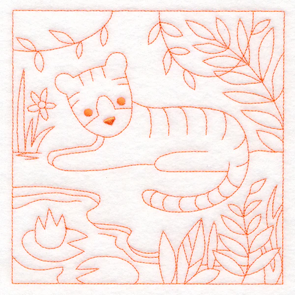 Sweet Safari Tiger Quilting Square (Double Run) - Image 3