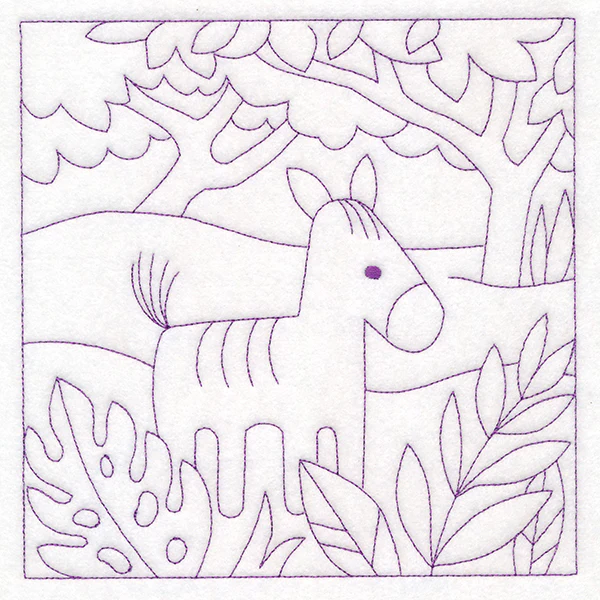 Sweet Safari Zebra Quilting Square (Double Run) - Image 2