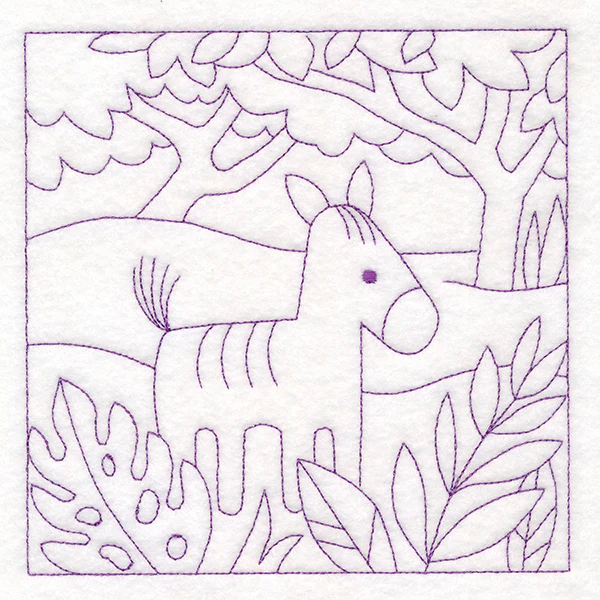 Sweet Safari Zebra Quilting Square (Double Run) - Image 3