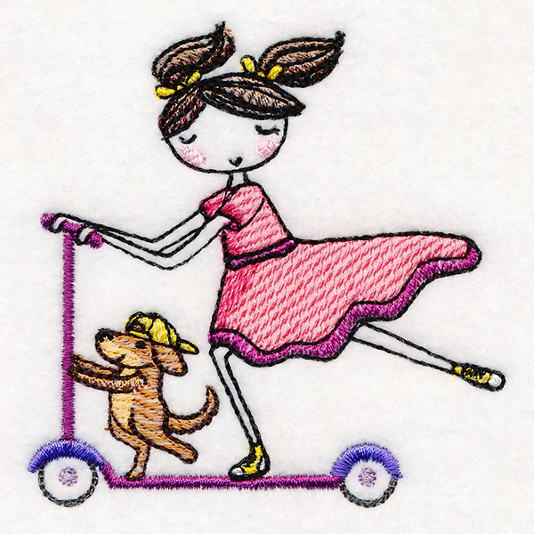 Sweet Scooting Kiddo & Puppy - Image 3