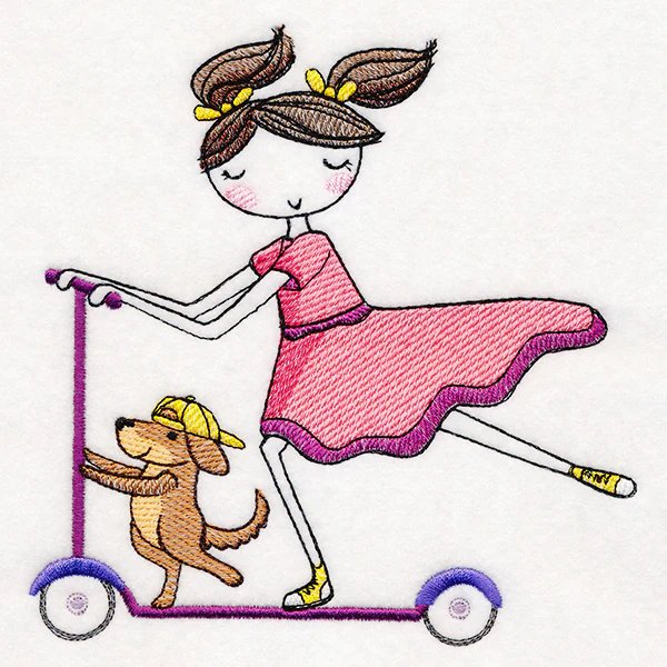 Sweet Scooting Kiddo & Puppy - Image 4