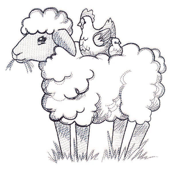 Sweet Sheep Etching - Image 3