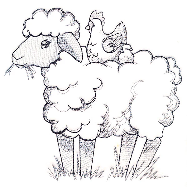 Sweet Sheep Etching - Image 6