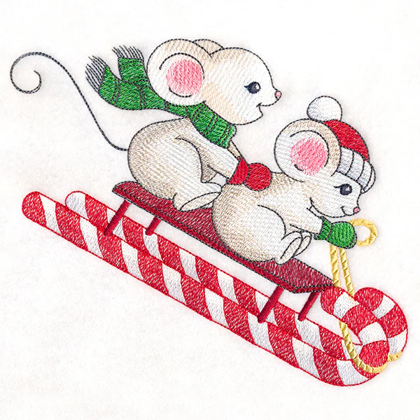 Sweet Sledding Christmas Mice - Image 4