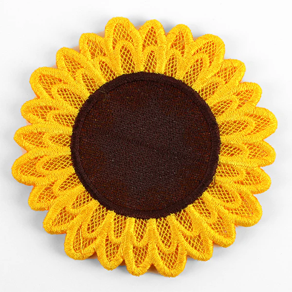 Sweet Sunflower Wine Glass Coaster (Lace) - Image 3