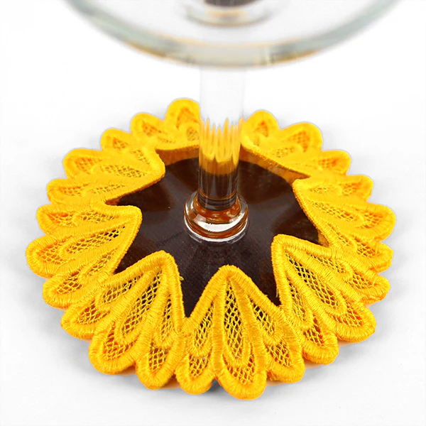 Sweet Sunflower Wine Glass Coaster (Lace) - Image 9