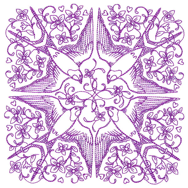 Sweet Swallow Kaleidoscope Square - Image 3