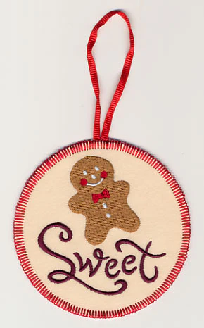 Sweet with Gingerbread Man Ornament (In-the-Hoop)