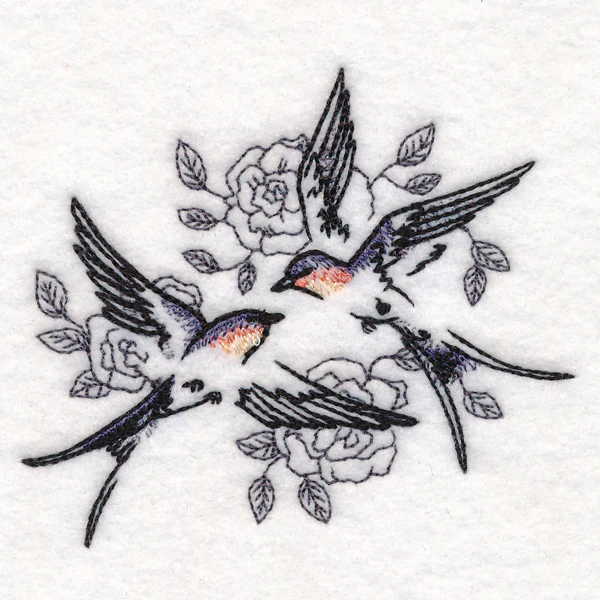 Sweetheart Barn Swallows in Watercolor - Image 4