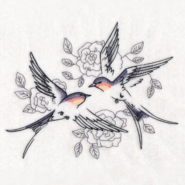 Sweetheart Barn Swallows in Watercolor - Image 5