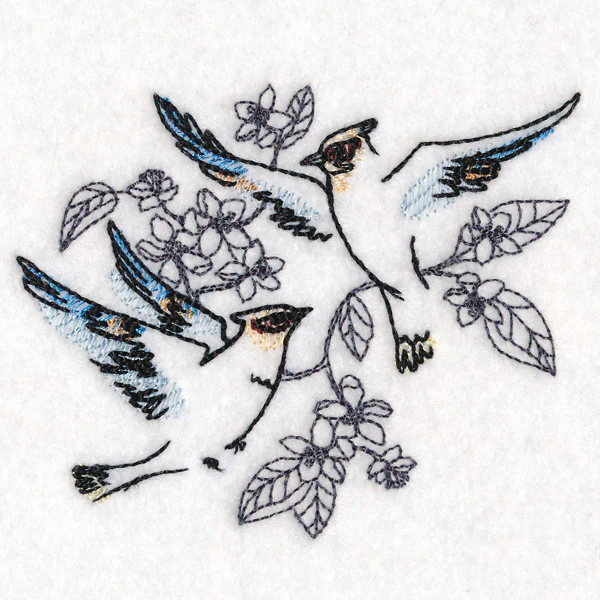 Sweetheart Cedar Waxwings in Watercolor - Image 4
