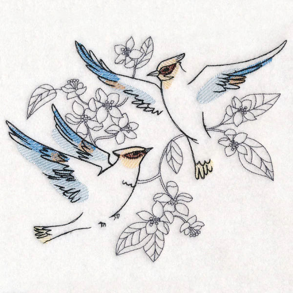 Sweetheart Cedar Waxwings in Watercolor - Image 5